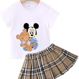 Cute Girly Vibes Cartoon Printed Short Sleeve T-shirt Top & Shorts Summer Casual Clothing Set for Infant Toddler Girls-image-20