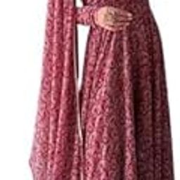 Women's Organza Printed Fit and Flare Anarkali Kurta with Dupatta-6