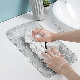 Kevra online‎Portable Portable Travel Mini Washing Board, Anti-Slip Laundry Mat Household Clean Board for Clothes, Towel, Mop, Shoe Sole, Kitchen Towels, Cloth Diapers-image-84