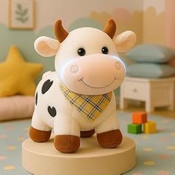 ACESQUARE Soft Plush Cow Toy for Kids – Ultra-Soft, Cuddly Stuffed Animal for Babies & Toddlers | Washable, Safe & Huggable Gift for Boys & Girls Aged 1-6 Years-image-9
