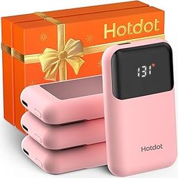 Hand Warmers Rechargeable with Gift Box, 4 Pack Electric Hand Warmer with LED Battery and Temperature Display, 4 Heating Levels Portable Pocket Heater, for Men, Women, Hunting Pink-image-94