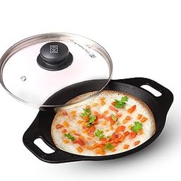 The Indus Valley Pre-Seasoned Cast Iron Appam Pan/Appachatty/Chetty Pan/Appam Patra with Glass Lid | 22.2 Cm/8.7 Inch, 1.5Kg | Gas Compatible | Nonstick Appam Pan, 100% Pure & Toxin-Free,Black-image-28