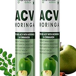 Grandeur Plant Based ACV Moringa, 30 Apple Cider Vinegar Tablets For Weight Management 750mg, With Cinnamon | Controls Cravings | No Added Sugar | Natural Energy Booster | Healthy Gut | Green Apple-1