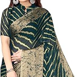 Women's Stylish Chiffon Leheriya Printed Saree with Blouse Piece-7