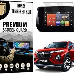 HONEY TEMPERED HUB Screen Protector Compatible With MARUTI SUZUKI FRONX (7 INCH) | Music Infotainment System Display Screen Guard| Car GPS Navigation Accessories (Glossy Finish)-image-61