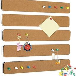 SIMXEN 6 Pack Felt Pin Board 33 X 5 cm, Bar Strips Bulletin Board Self-Adhesive Corkboard for Wall with 50 Push Pins for Wall Home School Office Decorative (Brown)-24