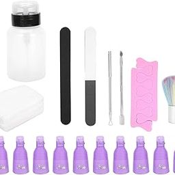 Gel Nail Polish Remover Kit, Professional Nail Art Polish Removal Accessories for Home & Salons-image-56