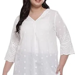 amydus Plus Size Women Cotton Top | Centre Pleat for Tummy Flaws |V-Neck | Complete Hip Coverage | Plus Size Tops for Women | XL to 9XL-picture-9