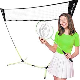 E-Jet Badminton Net, Portable & Instant Setup (Tool Free Assembly) - Backyard Fun, Beach Park Picnic Outdoor Games, Green, 5.1 x 7.8Ft, (EOB72640)-21