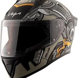 Vega Bolt Superhero ISI and DOT Certified Matte Finish Full Face Helmet for Men with Clear Visor- Dull Black Grey, Size: L(59-60 cm)-image-88