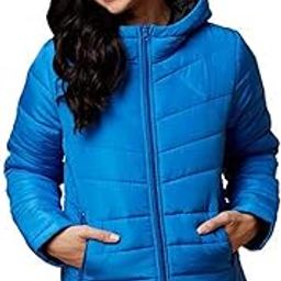 Blue Solid Nylon Women Winter Padded Jacket-image-36