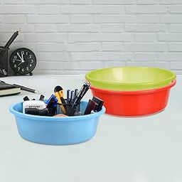 Homestic Pack of 3 Desk Organizer | Stationery Organizer | Multipurpose Organizer | Office Supplies for Pen-Pencil-Staplers | Desktop Organizer | 6 LTR | Red & Green & Sky Blue-image-91