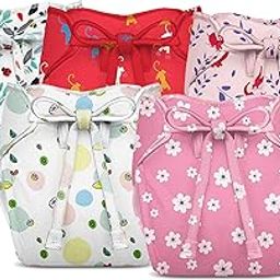 Bumberry New & Improved Smart Nappy Cloth Diaper For New Born Baby (XS |0-3 months) | Holds Upto 3 Pees With Extra Absorption & 100% Leak Protection All in One Diaper For Just Borns - 5 Pcs - Kit 2-13