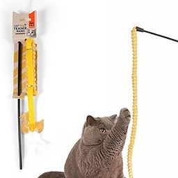 BarkButler x FOFOS Cat Teaser Toy, Assorted Colours - Imported US Grade Catnip, Cat Wand with Long Corduroy String Fabric, Real Feathers, Reflective Duck Toy, Cat Toys for Big Cats and Kittens-17