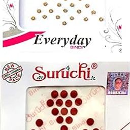 MK Combo of Suruchi Round Bindi Size 5 Maroon 12 Pack & Diamond Bindi Size 5 6 Pack for Women/Girls-image-79
