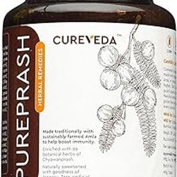 Cureveda Herbal Pureprash Immunity Booster for all age groups- Jaggery based, Saffron Kesar, sugar free Chyawanprash (500gms)-18