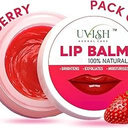 Uvish Lip Balm | Moisturizes & Nourishes (Pack of 2) | Hydrates Dry & Chapped Lips | 100% Vegan | 10g | Strawberry Lip Balm-image-27