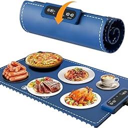 Seafrrzios Electric Warming Tray, Upgrade Graphene Material Rapid Heating in 8s, with 6 Temp Setting and 6 Hours Timer, Rollable Food Warming Mat for Buffet Parties, Daily Use-image-14