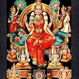 Bisrat Creations Lalitha Devi for Pooja Tripura Sundari Mata Wall Painting Frame (10/13.5 inch)-image-38