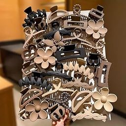 Hair clips for woman :- 8 pc (4 pc big clutchers for hair & 4 pc small claw clips) accessories for girls | cute stylish stuff aesthetic women clutcher clip | styling Korean hairclips | butterfly-image-99