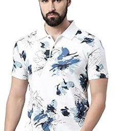 Mens Pure Cotton Printed Half Sleeve Polo T-Shirt-image-20