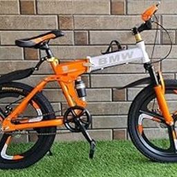 Sunspeed 20-Inch Kids' Folding Mountain Bicycle – Stylish Single-Speed Bike with Carbon Steel Frame, Alloy Wheels & Mudguards | Durable Ride for Boys & Girls Aged 7–12 | Easy to Fold & Carry | Orange-image-26