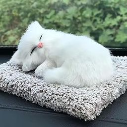 4Korner Decor Model Sleeping Cat Design Showpiece (White) | Car Dashboard Ornament | Home Decor | 130g | 14cm x 19cm x 5cm-image-20