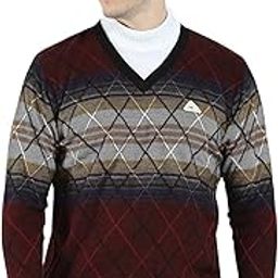 Men's Wool Full Sleeves Sweater | V-Neck | Regular Fit| Self Designed |Warm & Stylish Pullover Cardigan for Men-image-71