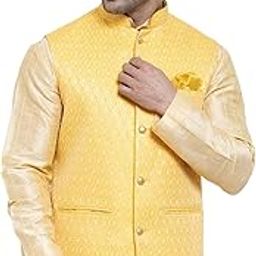 Men's Brocade Zari Nehru Jacket/Waist Coat-2