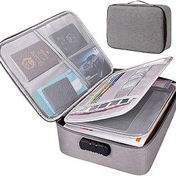 Stavae Travel File Organiser Multi Functional Waterproof 3 Layer Document Storage Bag with Lock for Passport Documents Files Certificates-image-41