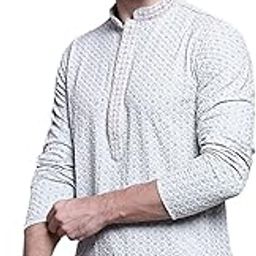 jompers Men Sequin Embroidered Pure Cotton Kurtas-picture-36