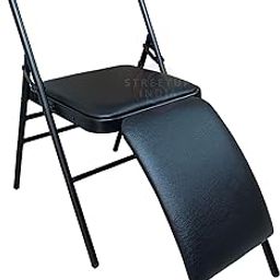 Streetup India® Iyengar Yoga Chair with Lumbar Back Support Backless/Meditation Chair for Yoga (Leather Cushion Cover)-image-31