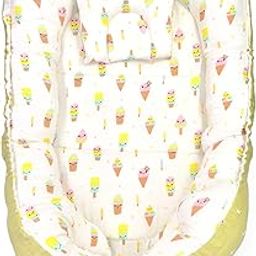 VOIDROP Muslin Baby Sleeping Bag with Pillow and Sheet|Bedding Set for Infants and New Born Baby|Carry Nest and Portable Bassinet for 0-24 Months|Sleeping Pod Bed (Olive Green)-image-16