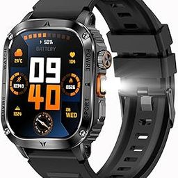 Yihou 2.01" Smart Watches for Men Military Watches for Men 400mAh Big Battery Health Monitor with Heart Rate Monitor Sleep Tracker Blood Pressure Sports Watch for iOS Android Black Silicone-image-23
