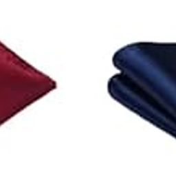Men's Pocket Square Set – Maroon & Navy Blue(Pack of 2) | 10x10 inch Satin Finish Handkerchief for Wedding, Blazer, Suit, Tuxedo & Festive-picture-44