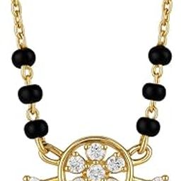 B Celestial Modern CZ Diamond Mangalsutra for Women | Actress-Inspired Pendant | Anti-Tarnish Plated | Stylish Black Beads Chain | Lightweight Jewelry-image-20