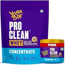 Yogabar Pro Clean Whey Protein Concentrate with Proabsorb Blend, 1kg + Free Pro Clean Creatine Monohydrate 100g | 23g Protein per Serve | Unflavoured | Muscle Support & Recovery-image-10