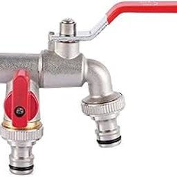 SIK Tap 1/2 Inch and 1 * 3/4 Inch Outlet with Thicken Outlet Valve Detachable for Garden Drinking Water Farm Crops with Red Handle (453-image-66