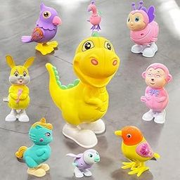 Kiddie Castle 3 Pcs Jumping Bird Wind Up Toys Key Operated Colorful Bird Toys for Kids 6 Months to 3 Years Old Crawling Walking Moving for Toddlers - Multicolored-image-0