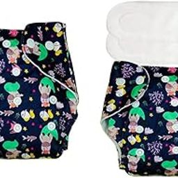 Kritiu Reusable Cloth Diaper Combo Pack | High Absorbent Washable Diapers | Blue Diaper and Blue with 2 White Pad Diaper Pack of 2 (N.CLOTH.DIAPER.PARENT004)-image-78