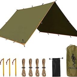 Waterproof Portable Multifunctional Outdoor Camping Traveling Awning Backpacking Shelter Rain Tarp (Brown)-picture-31