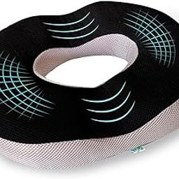 Donut Pillow | Tailbone Pain Relief Cushion | Coccyx Cushion for Tailbone Pain | Sitting Pillow for Sciatica, Hemorrhoids | Piles Pillow for Sitting | Memory Foam Seat Cushion | Black Grey-image-5