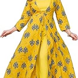 New Rayon Floral Printed Shrug With Top Pant indo western Set Women & Girl's | Women Ethenic Dress Set | Fastive Indo Western Set For Women-25