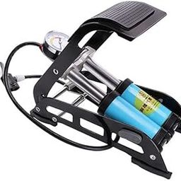 ONEPEARL(LABEL) Foot Pump Double Barrel with Accurate Pressure Gauge and Smart Valve Head New (Blue)-picture-30
