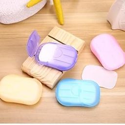GRETZOMALLPaper Soap Strips Box For Traveling/Portable Disposable Hand Paper Soap For Travel Multi Color (Pack of 6)-image-93