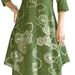 Women's Khadi Cotton Floral Printed Party Co-ord Set | Cotton Blend Cords | Printed Co-Ords | Fusion Wear Tunic and Palazzo Cords | Fusionwear Top and Palazzo for Women (MJ0703-S)-18