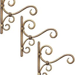Rifa Artism Metal Plant Hanger Wall Hanging Plant Hook for Bird Feeders Planters Wind Chimes Lanterns Ornaments Hanging Baskets Lights Indoor Outdoor Balcony (Small, Golden Antique) (Classic-3)-image-73