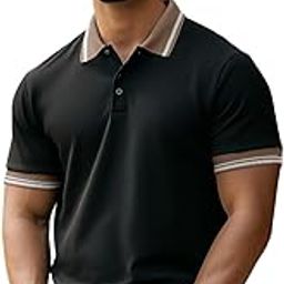 Pure Cotton Half Sleeves Regular Fit Plain Solid Classic Polo Colored Collar T-Shirt for Men (Colors: Olive, Black & White)-5