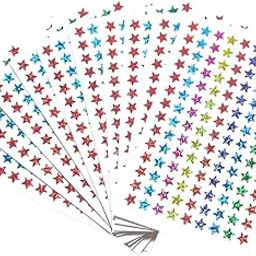 TOYSFAST® (800 Star Stickers) in 10 Sheets Multicolours,Kids Birthday Gift,Reward Stickers,Scrapbooking,Return Gift,Craft Stickers,Star Stickers and More Self-Adhesive(A380)-image-28