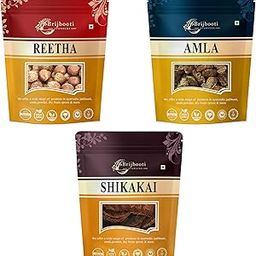 BrijBooti Reetha Amla Shikakai Combo Pack For Dry Hair ( ) Raw Form, 300G, 3 Count-54